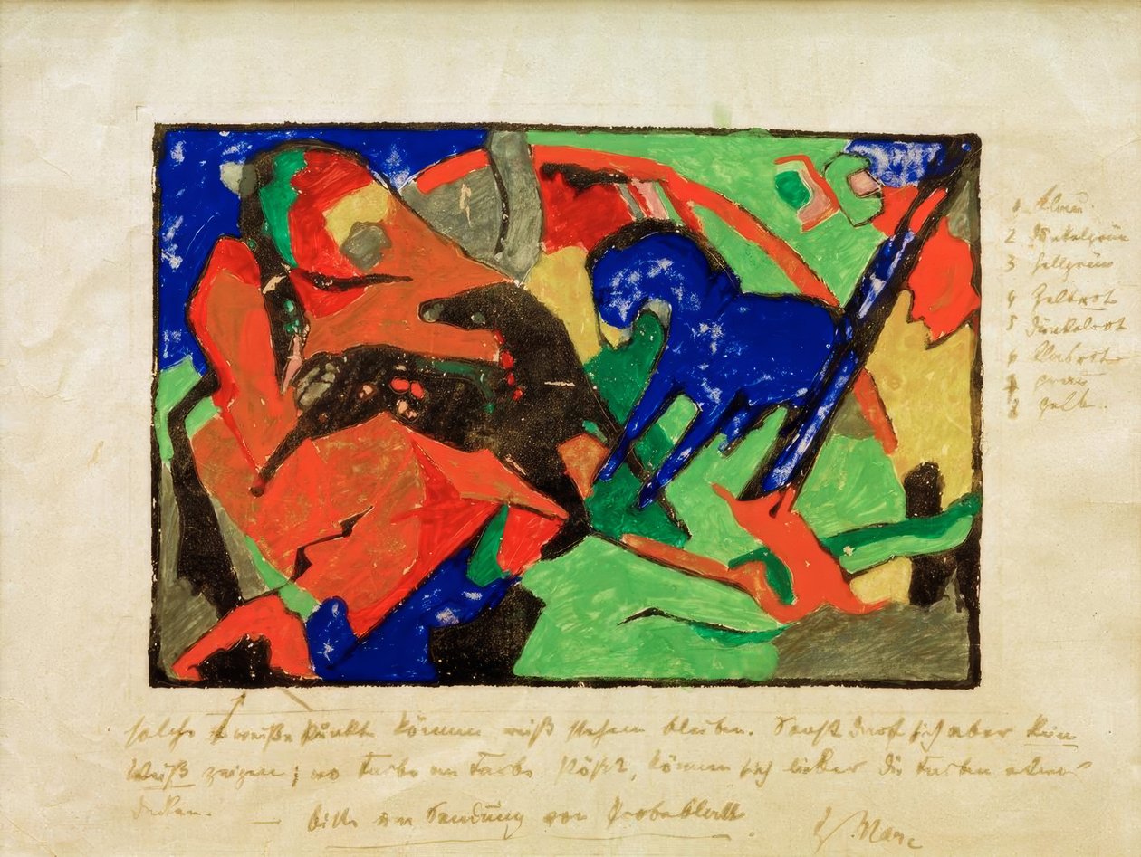 Zwei Pferde von Franz Marc