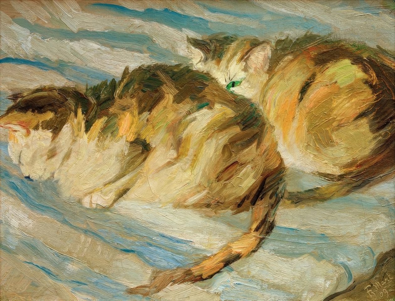Zwei graue Katzen von Franz Marc