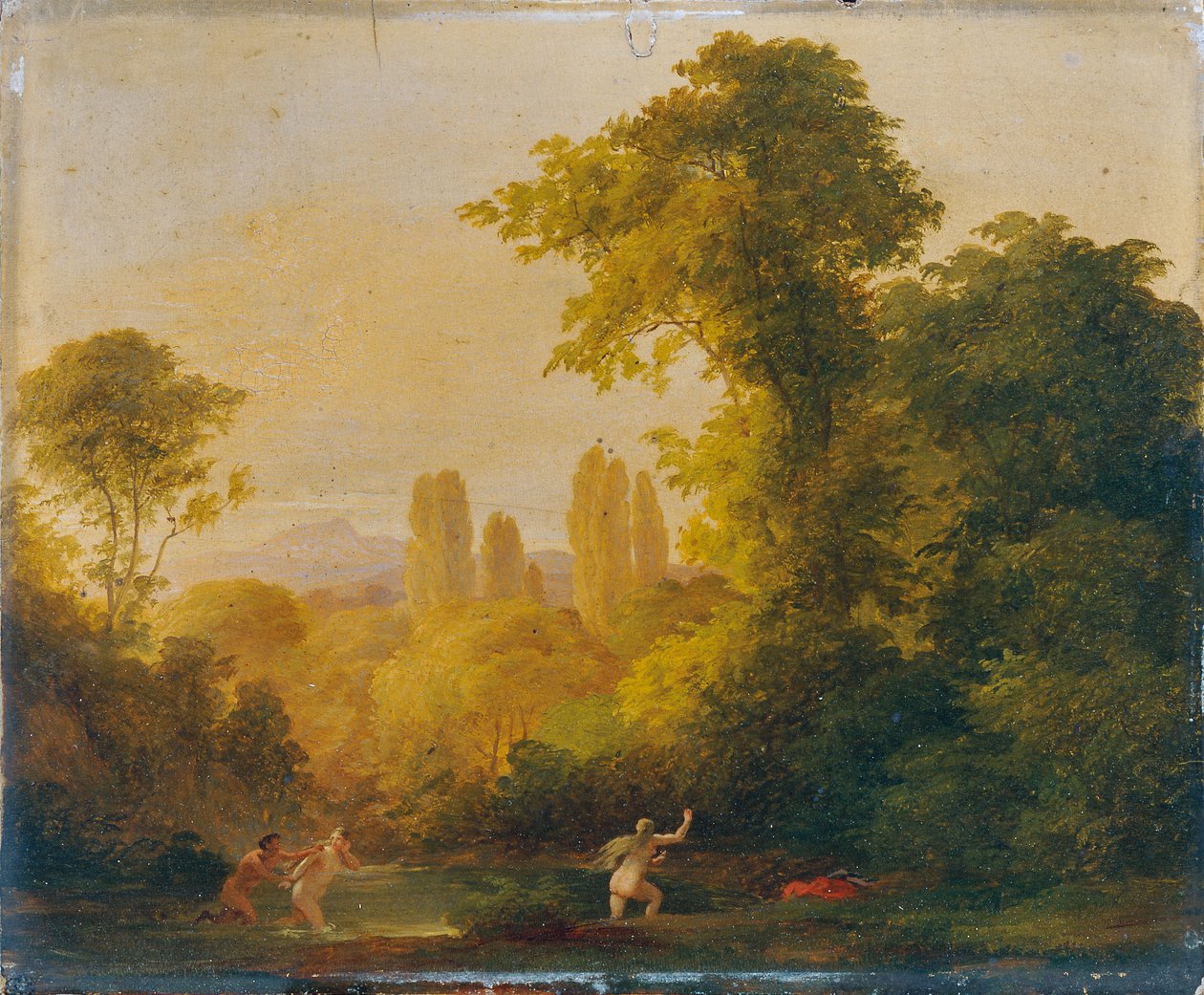 Landschaft mit mythologischer Staffage von Franz Schrotzberg