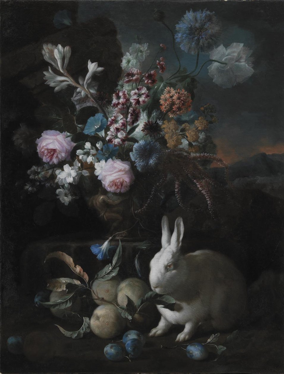 Blumenstück mit Kaninchen von Franz Werner Tamm