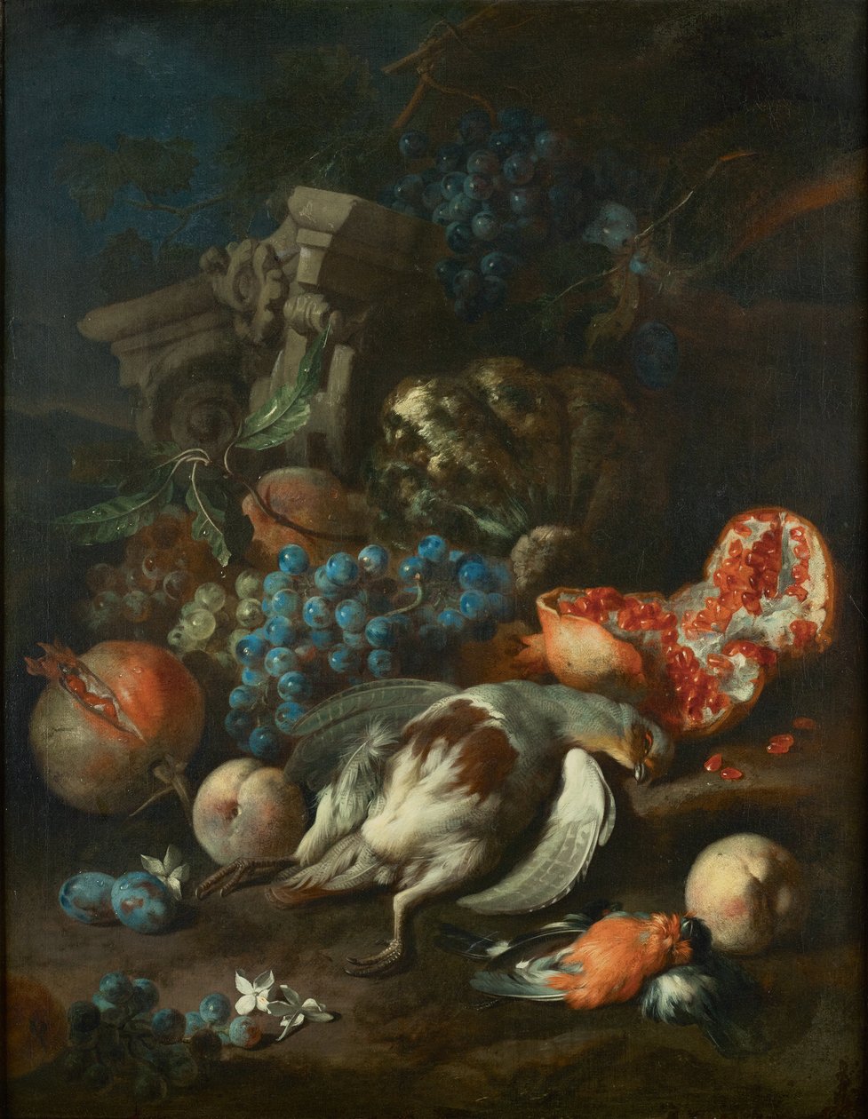 Frühstück mit totem Rebhuhn und Gimpelmännchen von Franz Werner Tamm