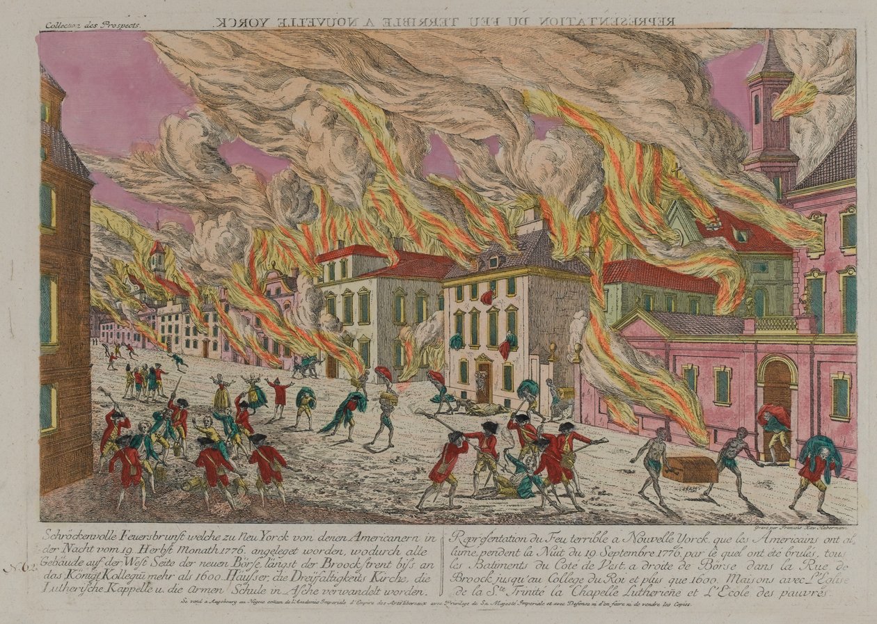 Feuer, New York, ca. 1776 von Franz Xaver Habermann