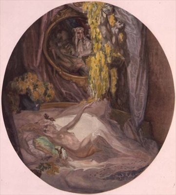 Frau auf einem Bett von Franz von Bayros (1866 1924)