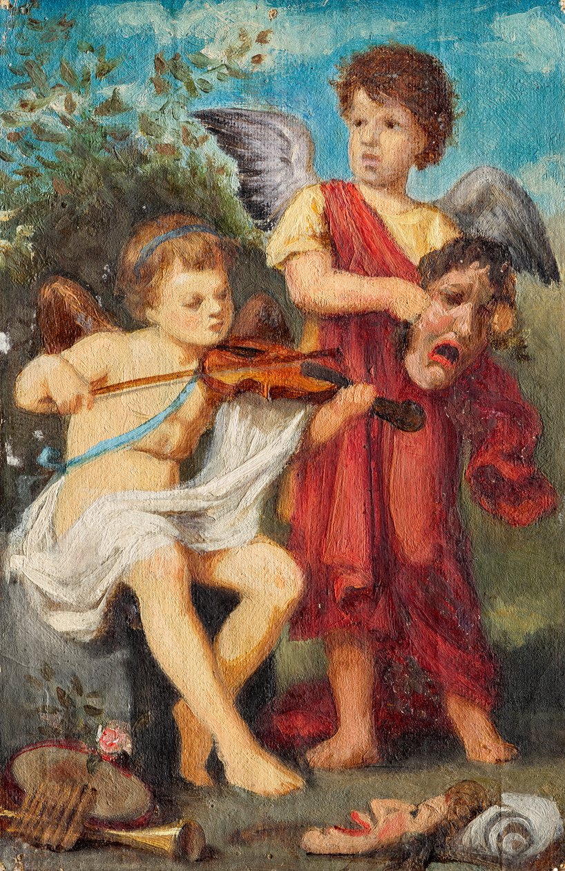 Musizierende Putti mit Masken von Franz von Matsch