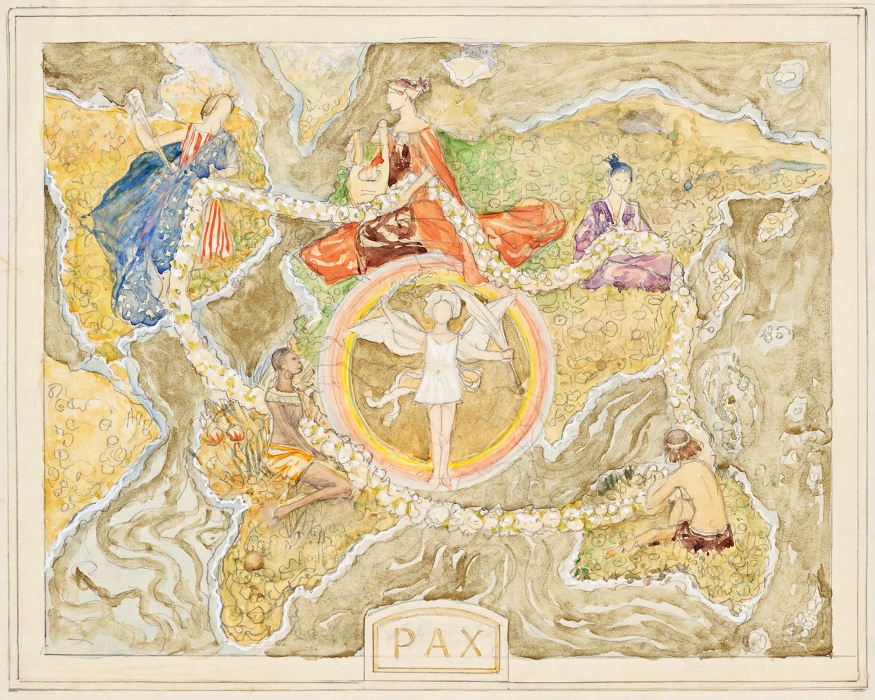 Pax (Entwurf für einen Gobelin?) von Franz von Matsch