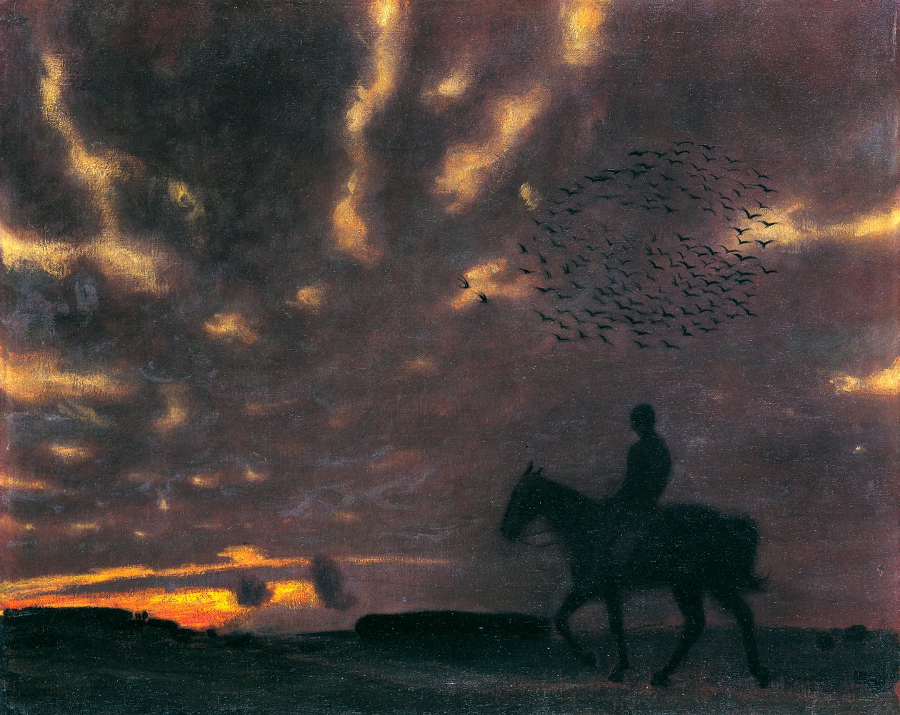 Herbstabend mit Reiter von Franz von Stuck