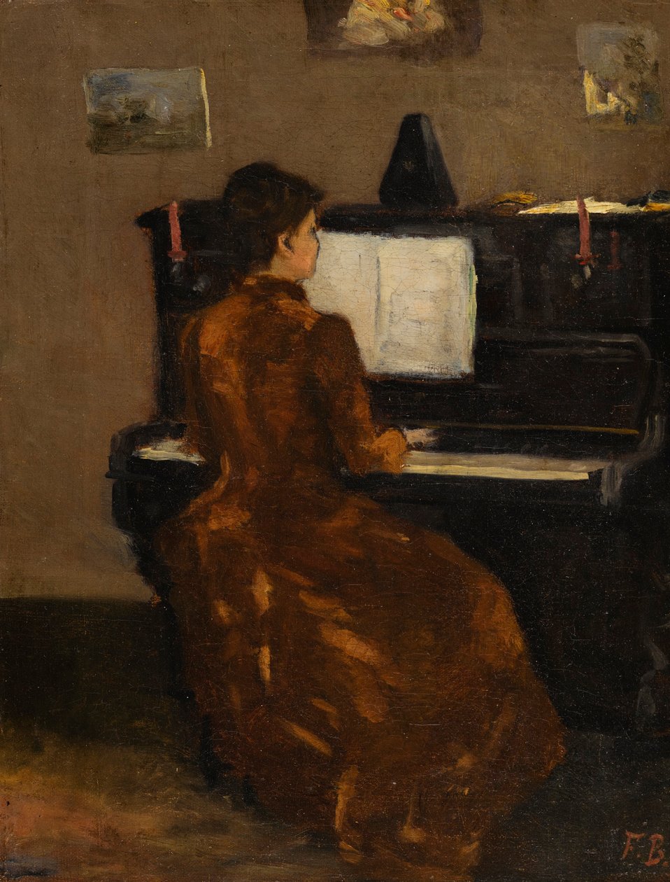 Junges Mädchen am Klavier von Frédéric Bazille