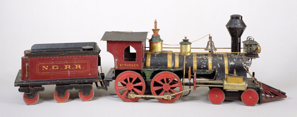 Modell einer Eisenbahnlokomotive und Tender, 1877 von Fred Butterfly