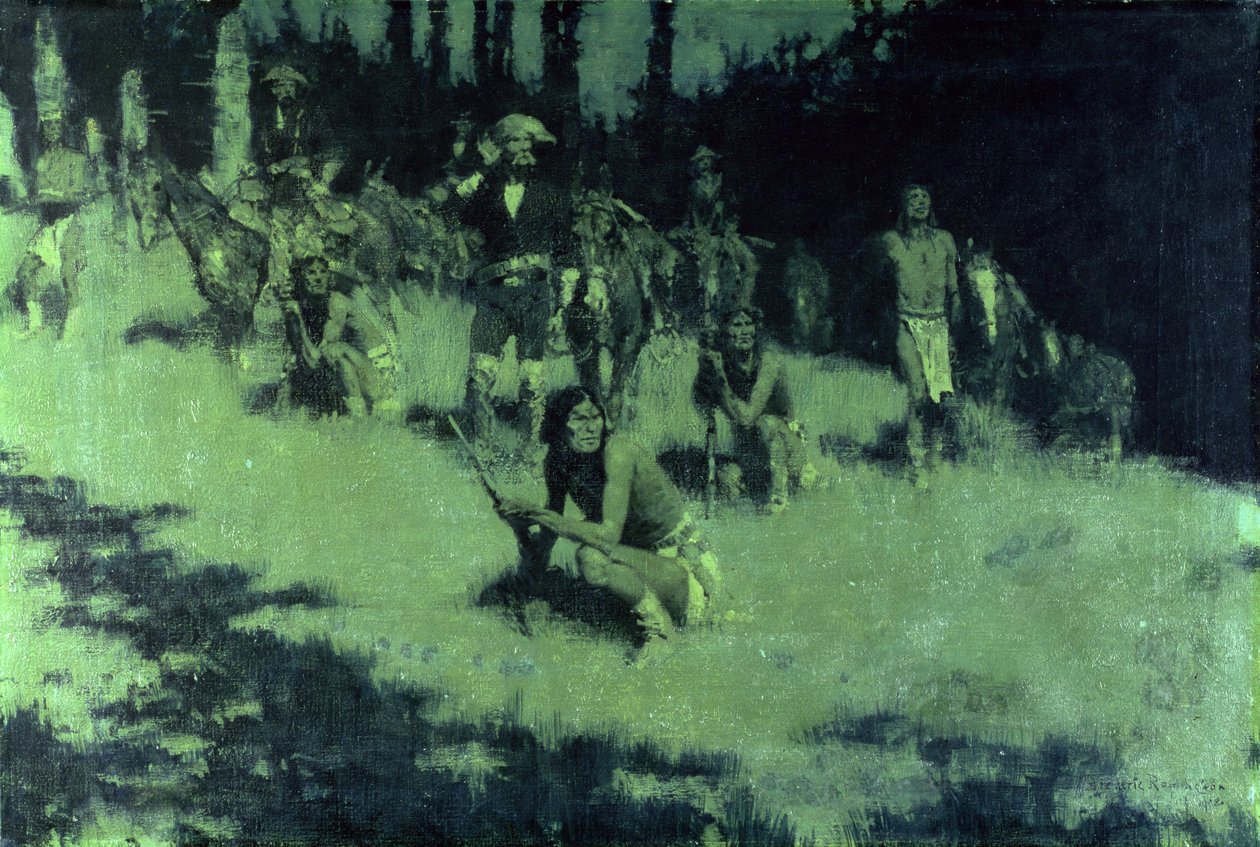 Apache-Scouts beim Lauschen, 1908 von Frederic Remington