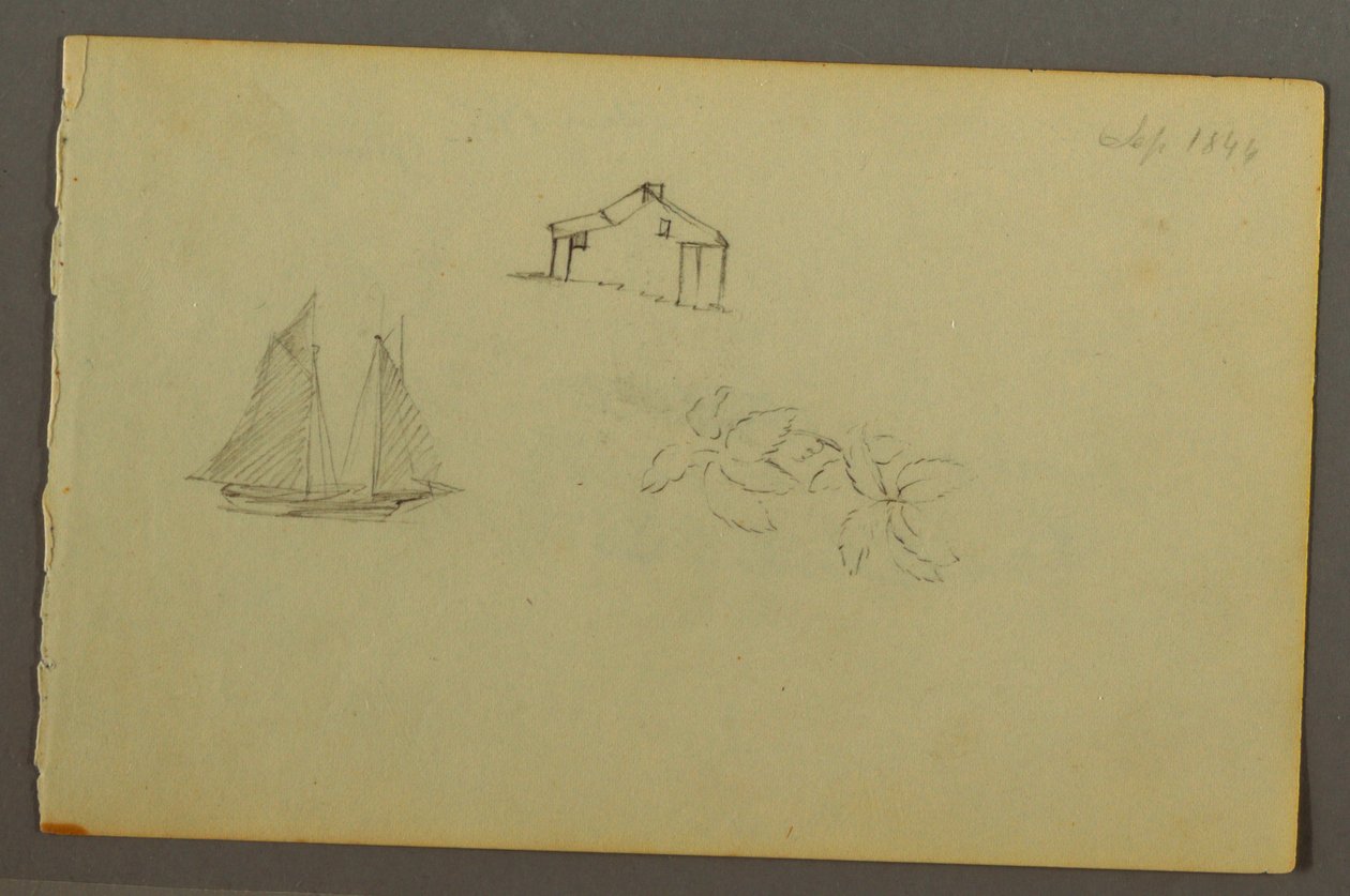 Haus, Segelboot, Pflanze von Frederic Edwin Church