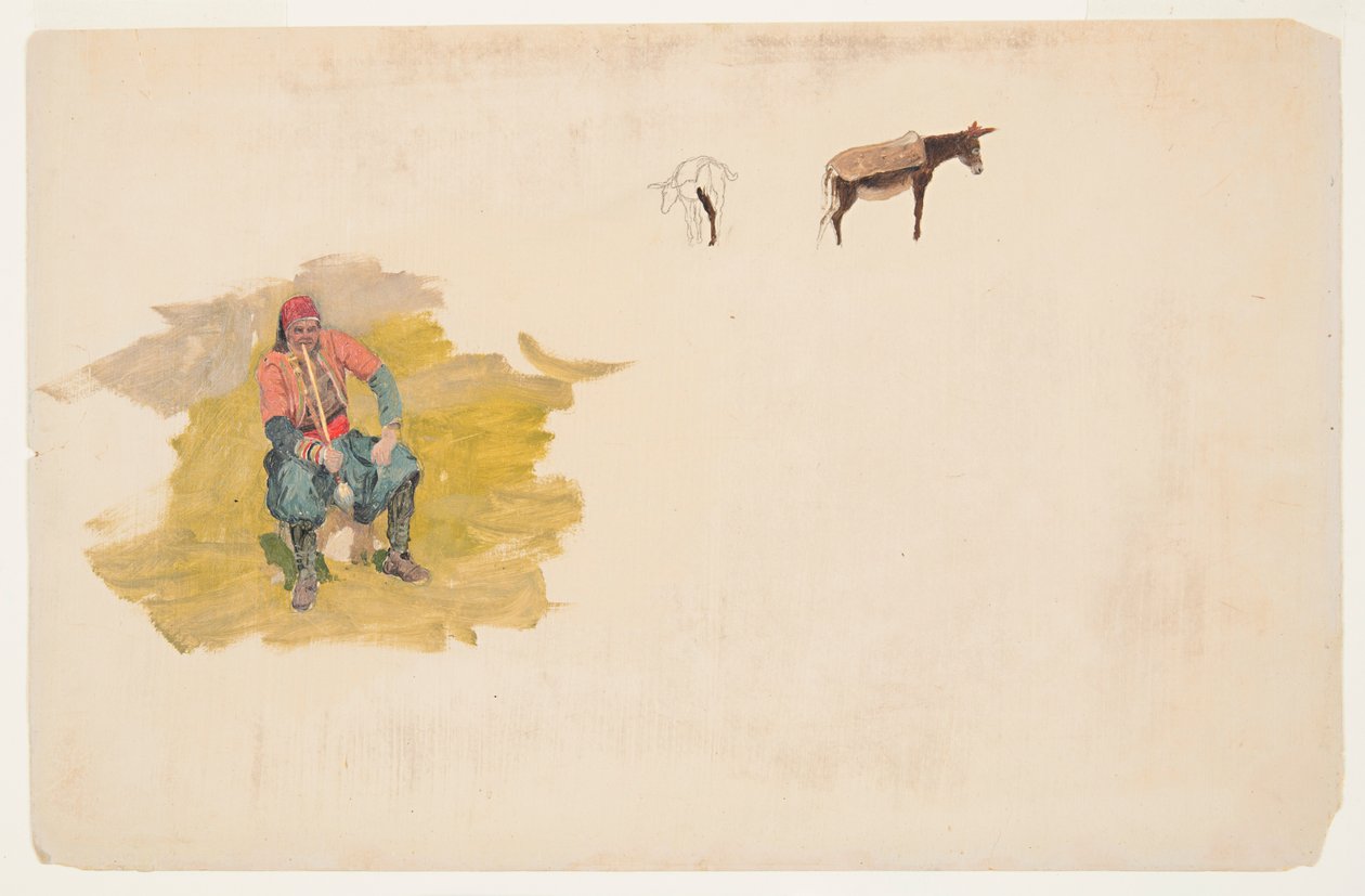Naher Osten, Mann; Esel von Frederic Edwin Church