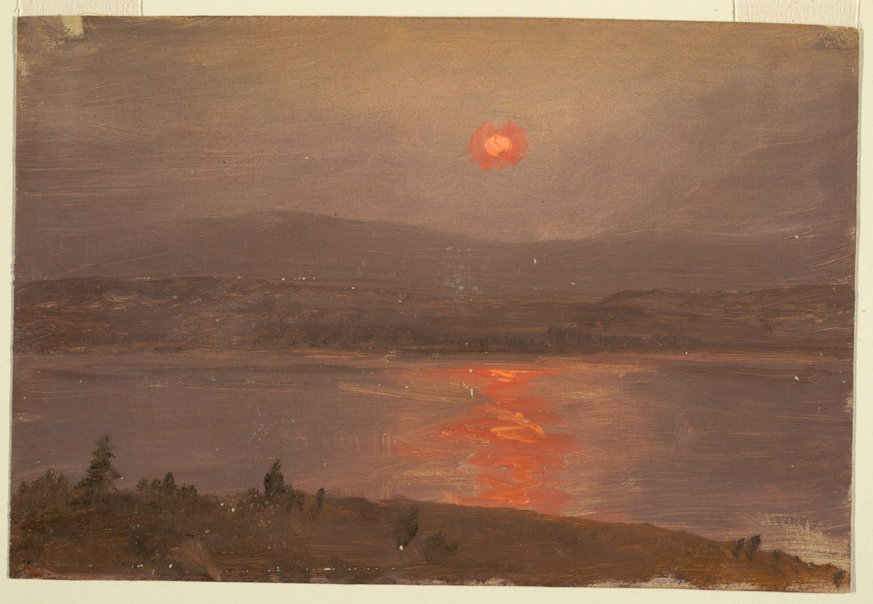 Blick über den Hudson bei Sonnenuntergang von Frederic Edwin Church