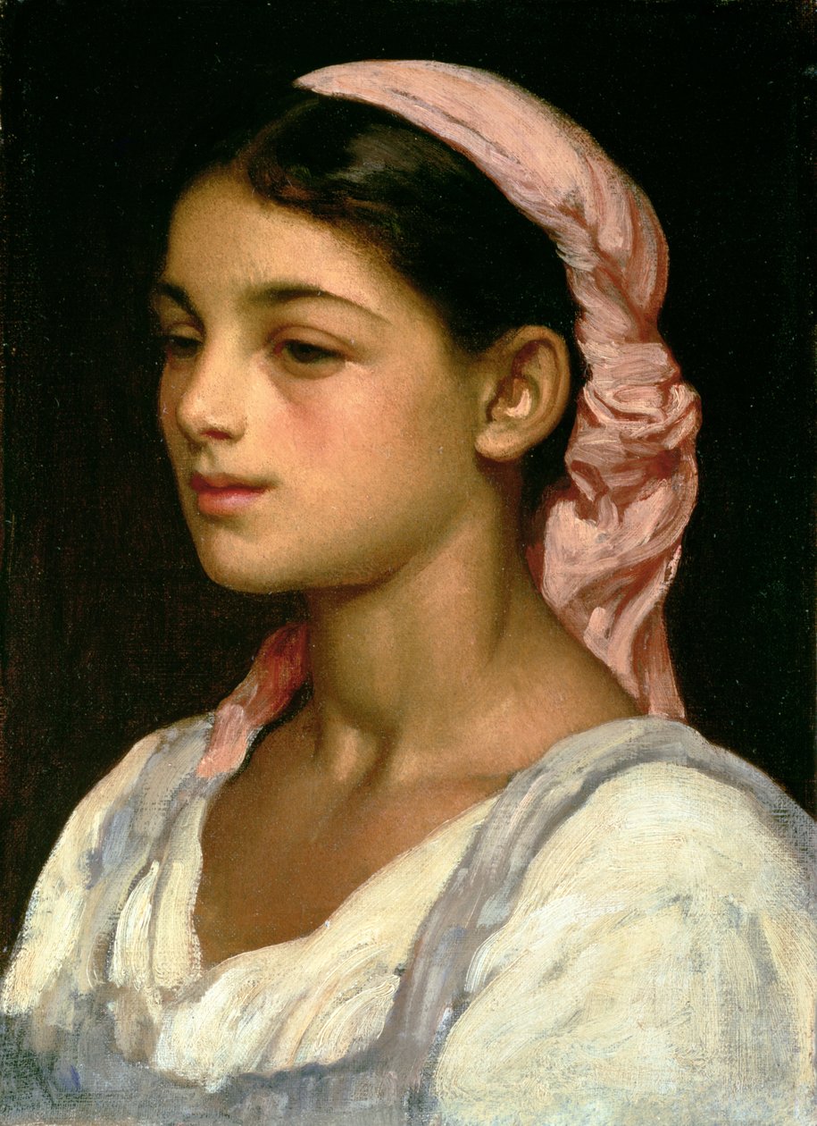 Kopf eines italienischen Mädchens von Frederic Leighton