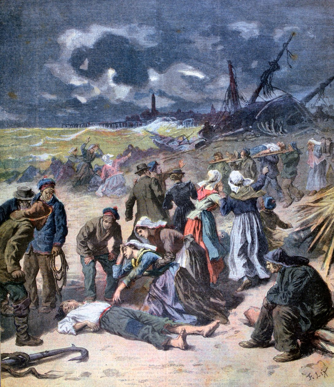 Ein Sturm in Calais, Frankreich, 1893 von Frederic Lix