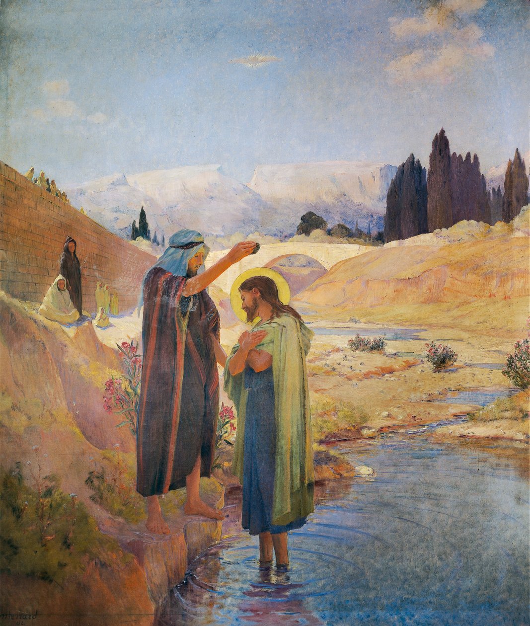 Johannes der Täufer tauft Jesus Christus von Frederic Montenard
