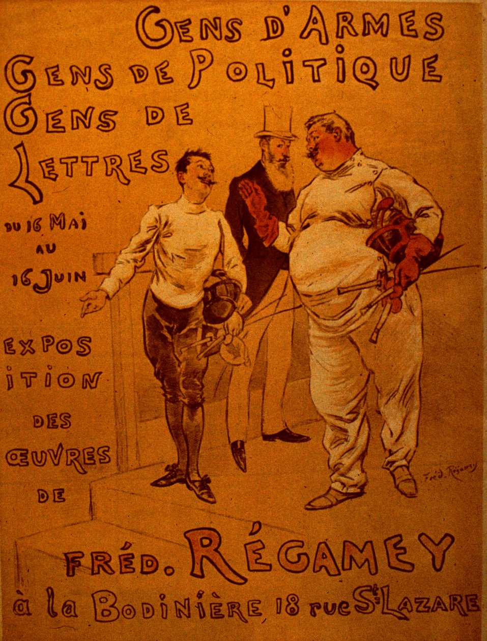Plakat zur Bewerbung einer Ausstellung von Frederic Regamey