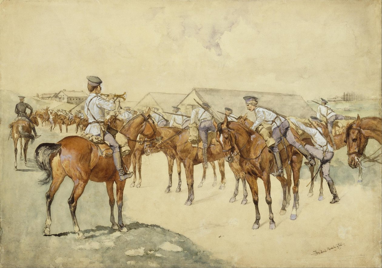 Ein Aufruf zu den Waffen von Frederic Remington