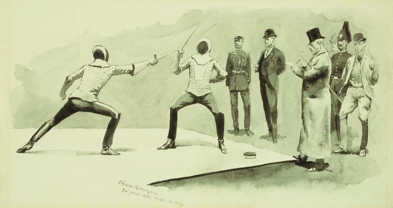 Fechten an Dickels Akademie von Frederic Remington