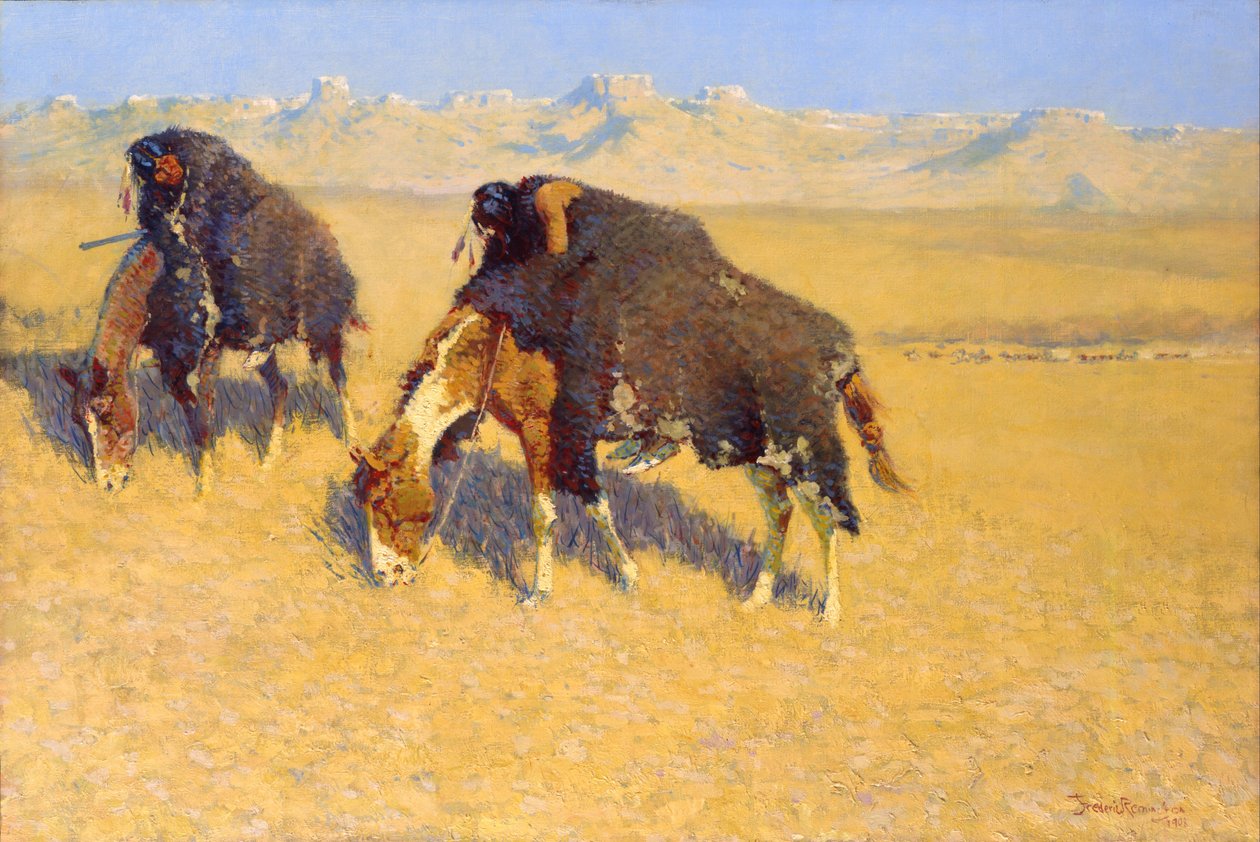 Indianer simulieren Büffel von Frederic Remington
