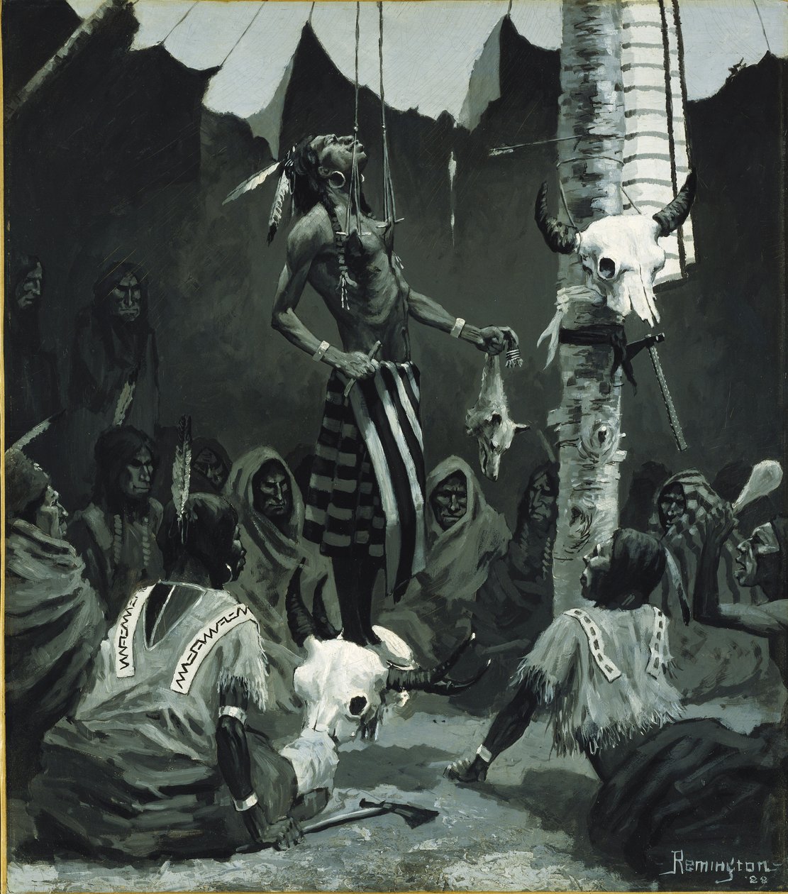 Mandan-Einweihungszeremonie von Frederic Remington