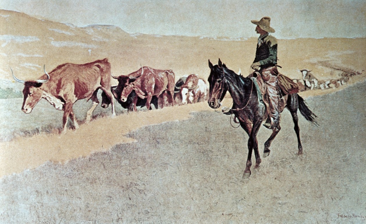 Trailing Texas Longhorns von Frederic Remington