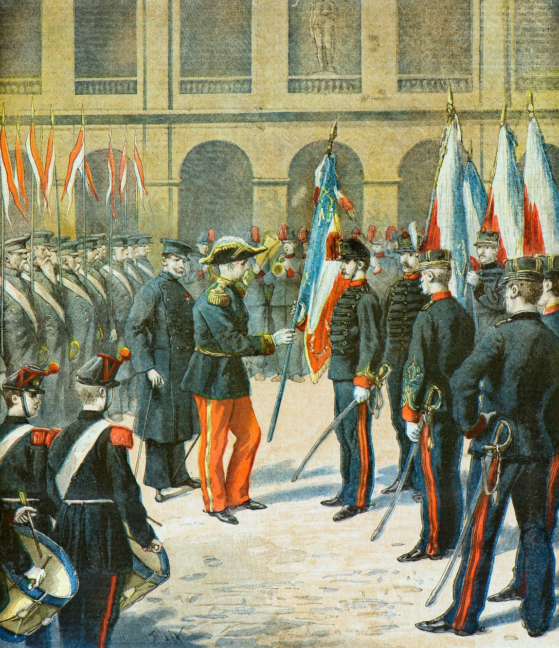 Die Präsentation der Fahnen von Frederic Theodore Lix