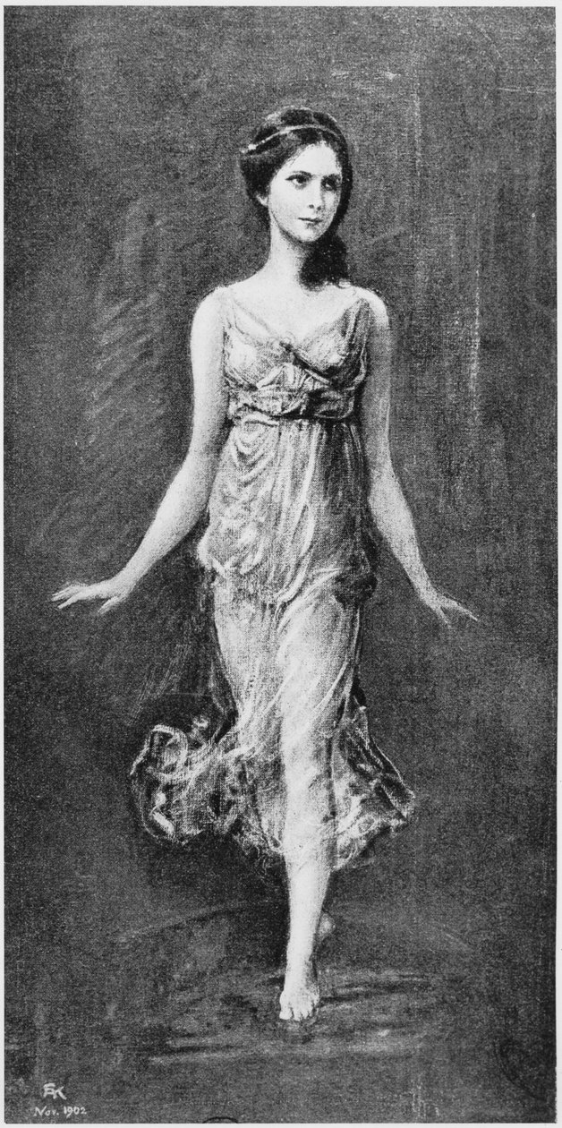 Isadora Duncan (1877-1927) November 1902 von Frederich August Kaulbach