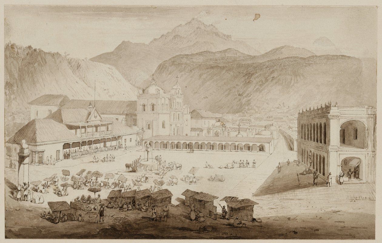 Stadt Quezaltenango, Zentralamerika, 1840 von Frederick Catherwood