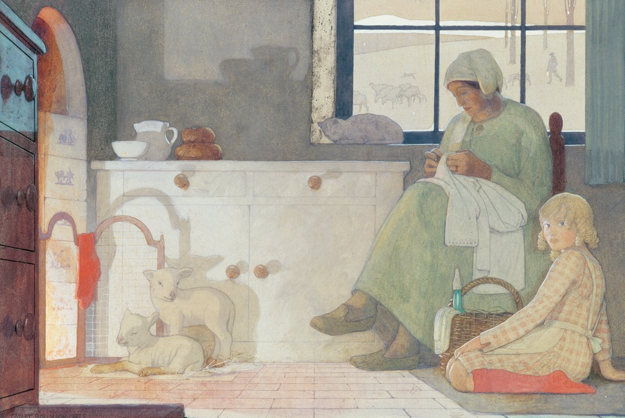 Die Pflegemutter, 1925 von Frederick Cayley Robinson