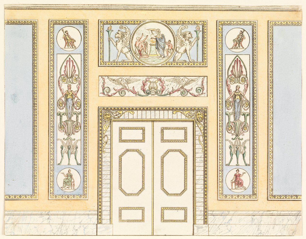 Seitenwand mit Türöffnung von Frederick Crace