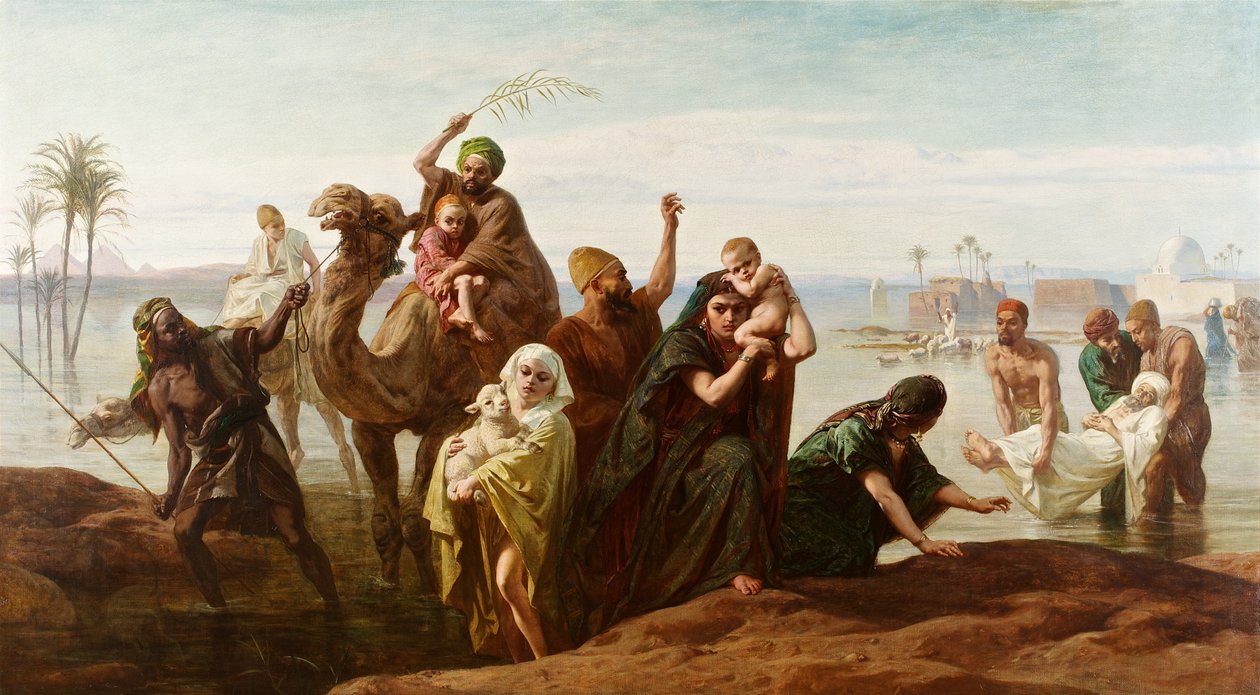Das plötzliche Ansteigen des Nils, 1865 von Frederick Goodall