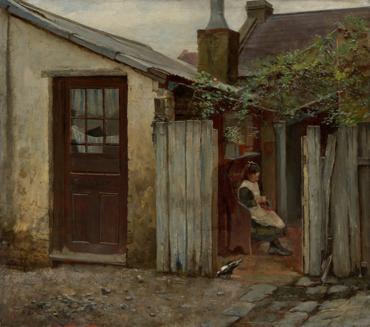 Mädchen mit Vogel in der King Street Bäckerei von Frederick McCubbin