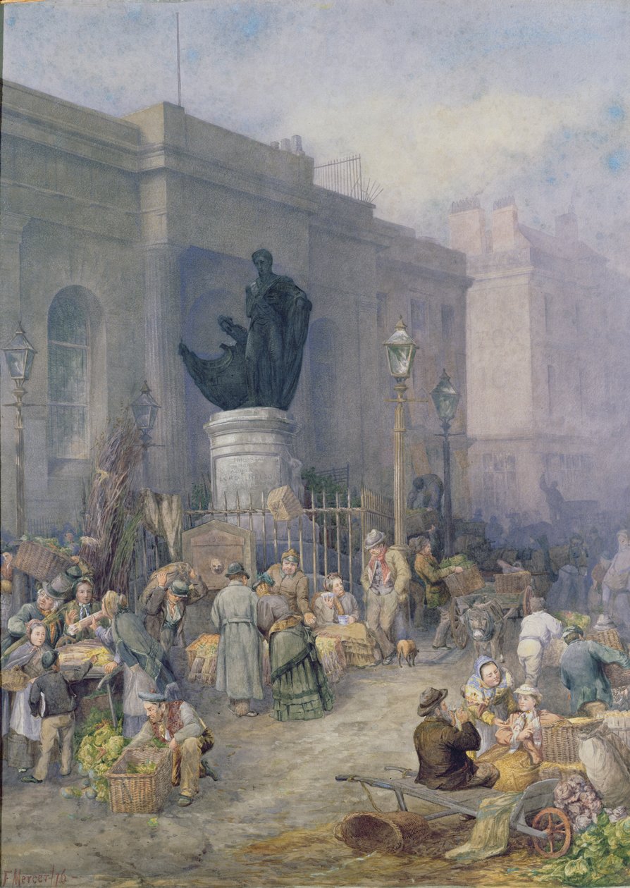Marktmorgen, Birmingham, 1876 von Frederick Mercer