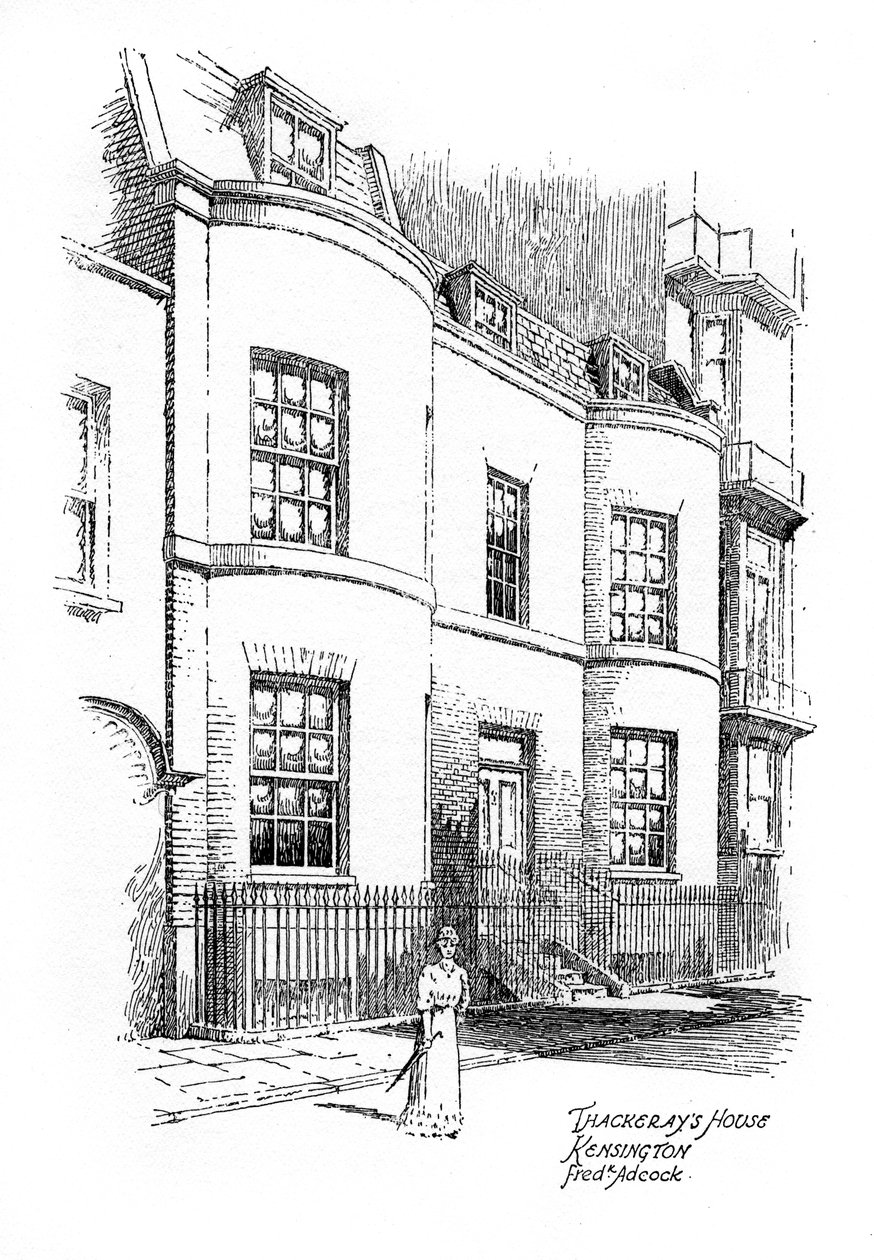 Haus von William Makepeace Thackeray, Kensington, London, 1912 von Frederick Adcock