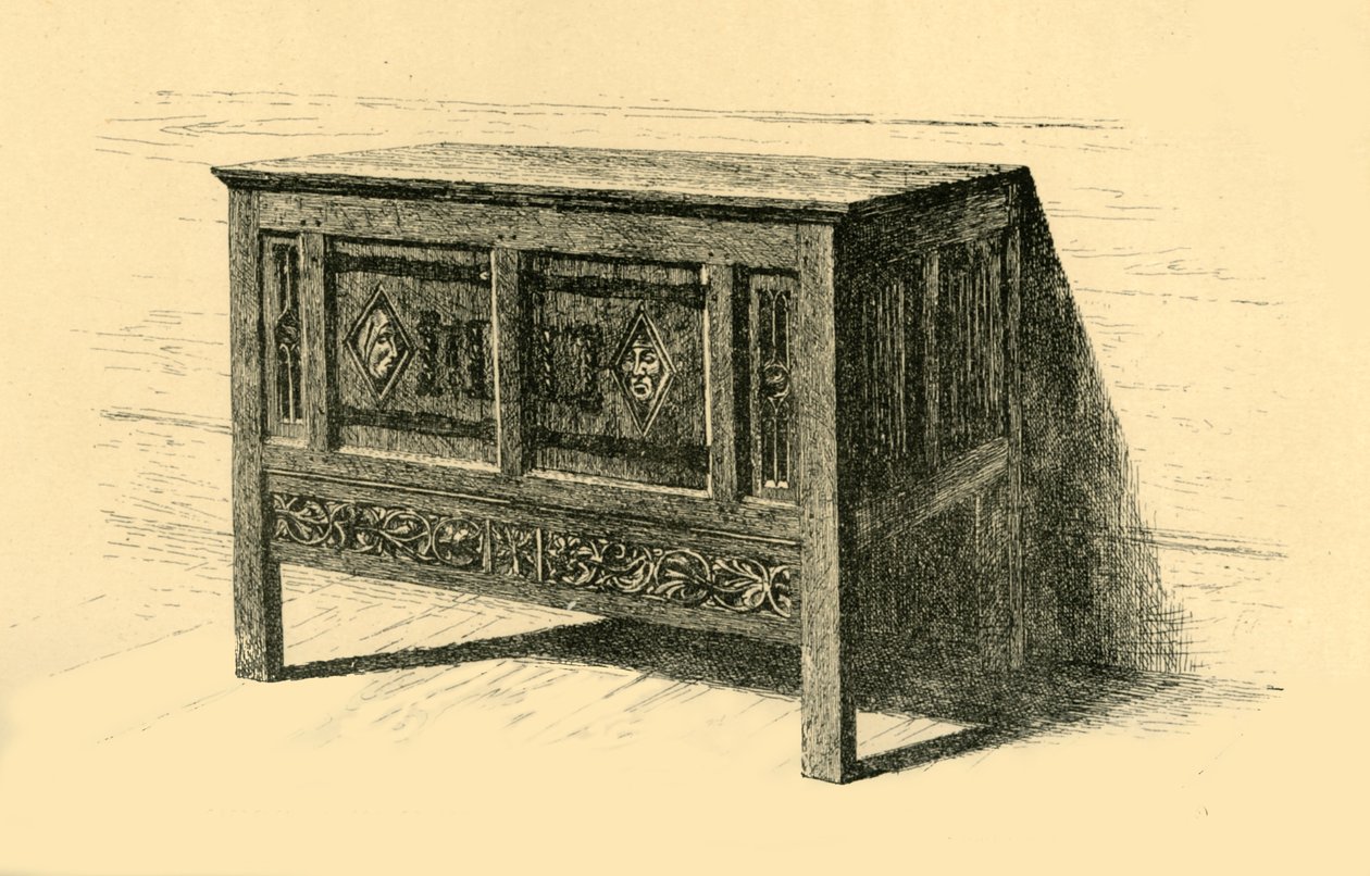 Eichentruhe, 1460-1480 von Frederick Albert Slocombe