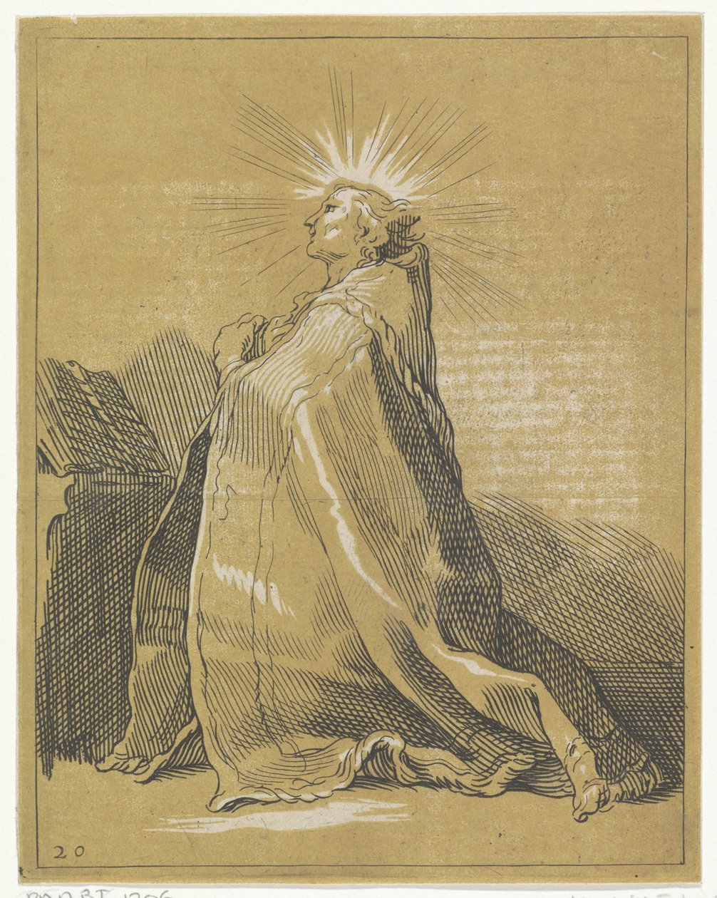 Kniender Heiliger im Gebet von Frederick Bloemaert