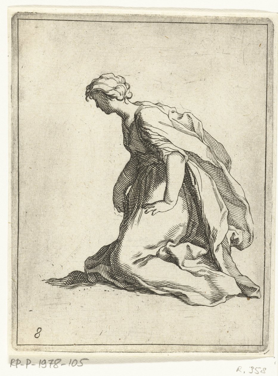 Kniende junge Frau von Frederick Bloemaert