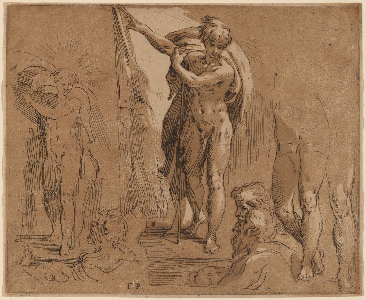 Johannes der Täufer von Frederick Bloemaert after Parmigianino