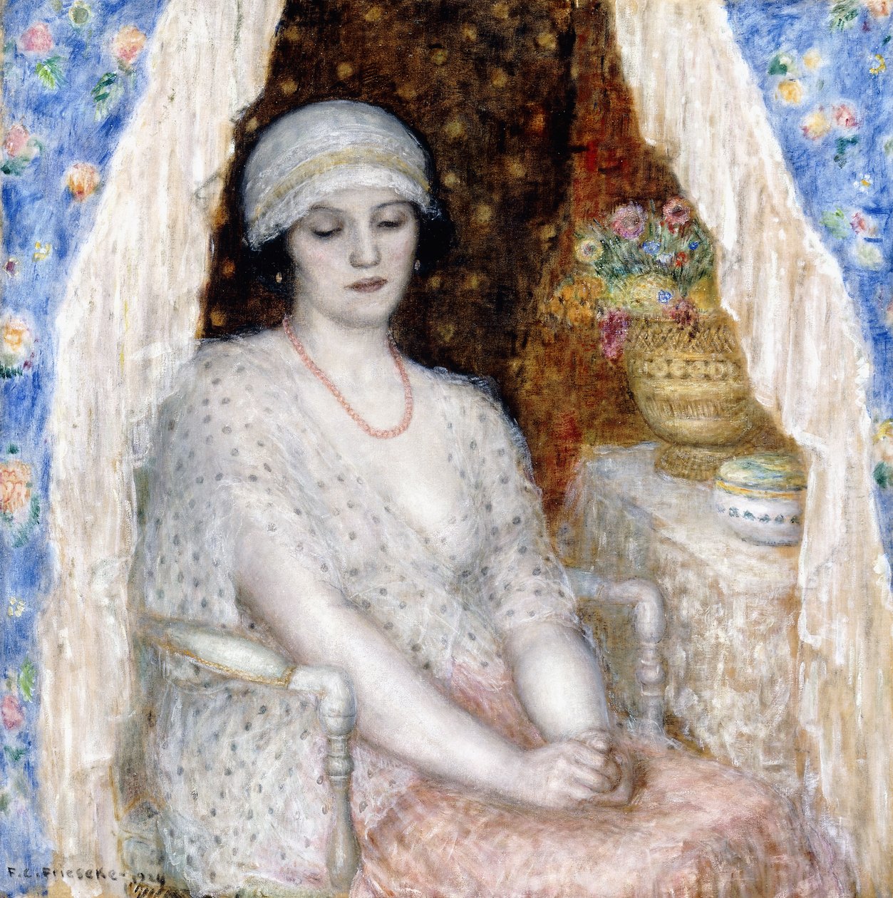 Blaue Vorhänge von Frederick Carl Frieseke
