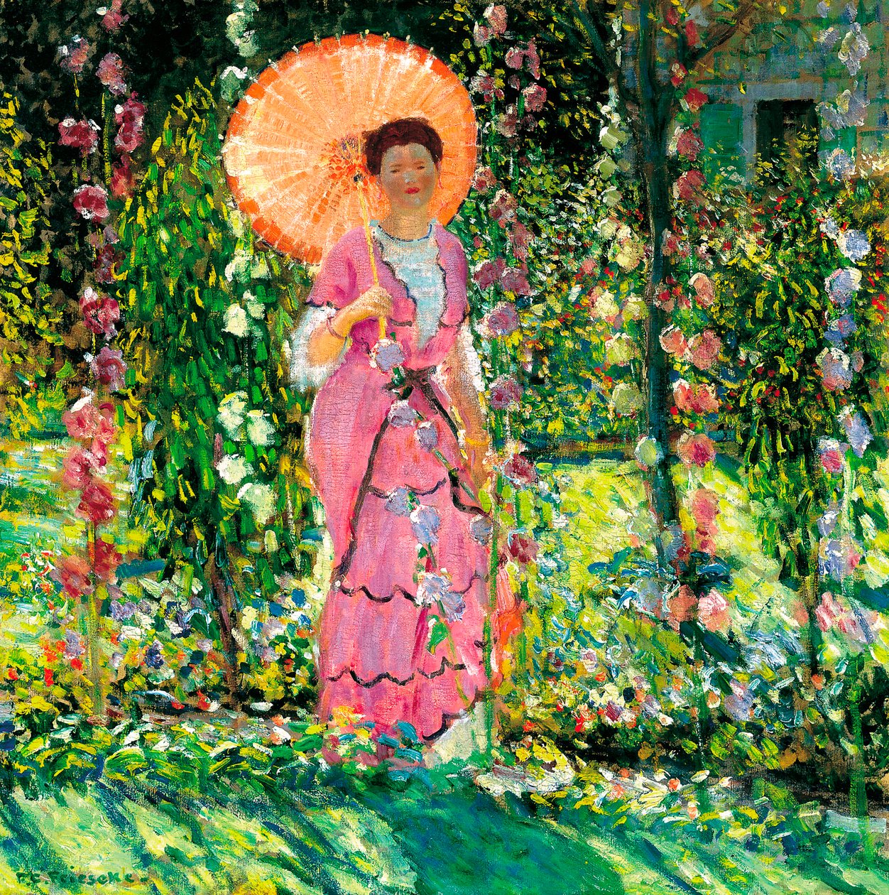 Stockrosen, ca. 1912 von Frederick Carl Frieseke