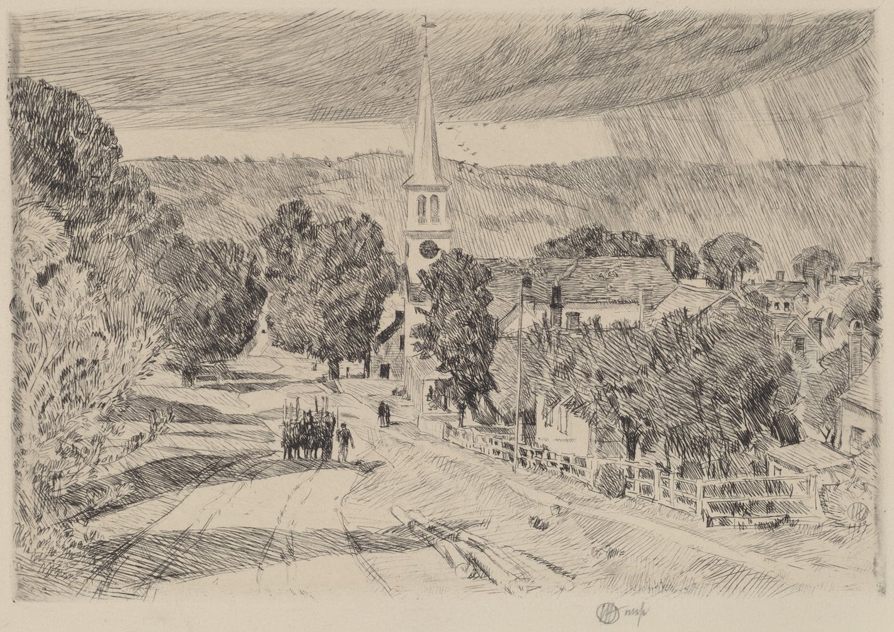 Ein Dorf in Vermont, 1923 von Frederick Childe Hassam