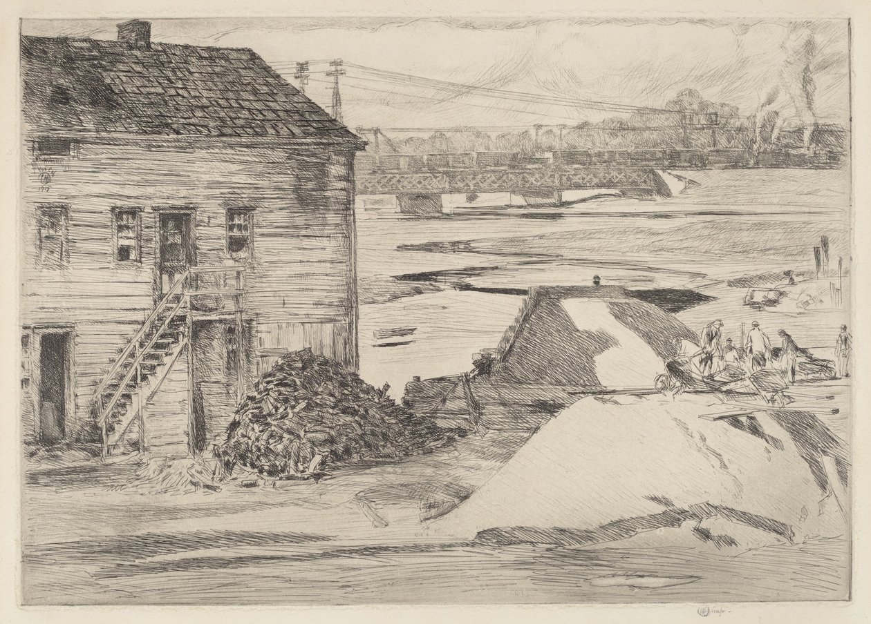 Ebbe, Cos Cob Brücke von Frederick Childe Hassam