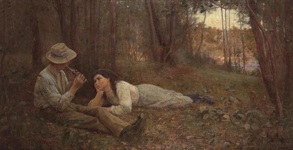 Der Flötenspieler von Frederick McCubbin