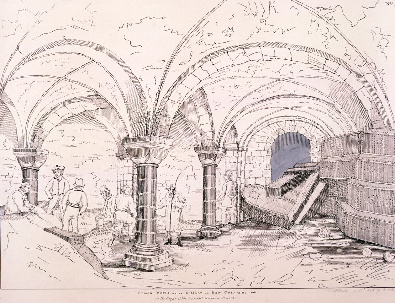 Krypta von St Mary-le-Bow von Frederick Nash