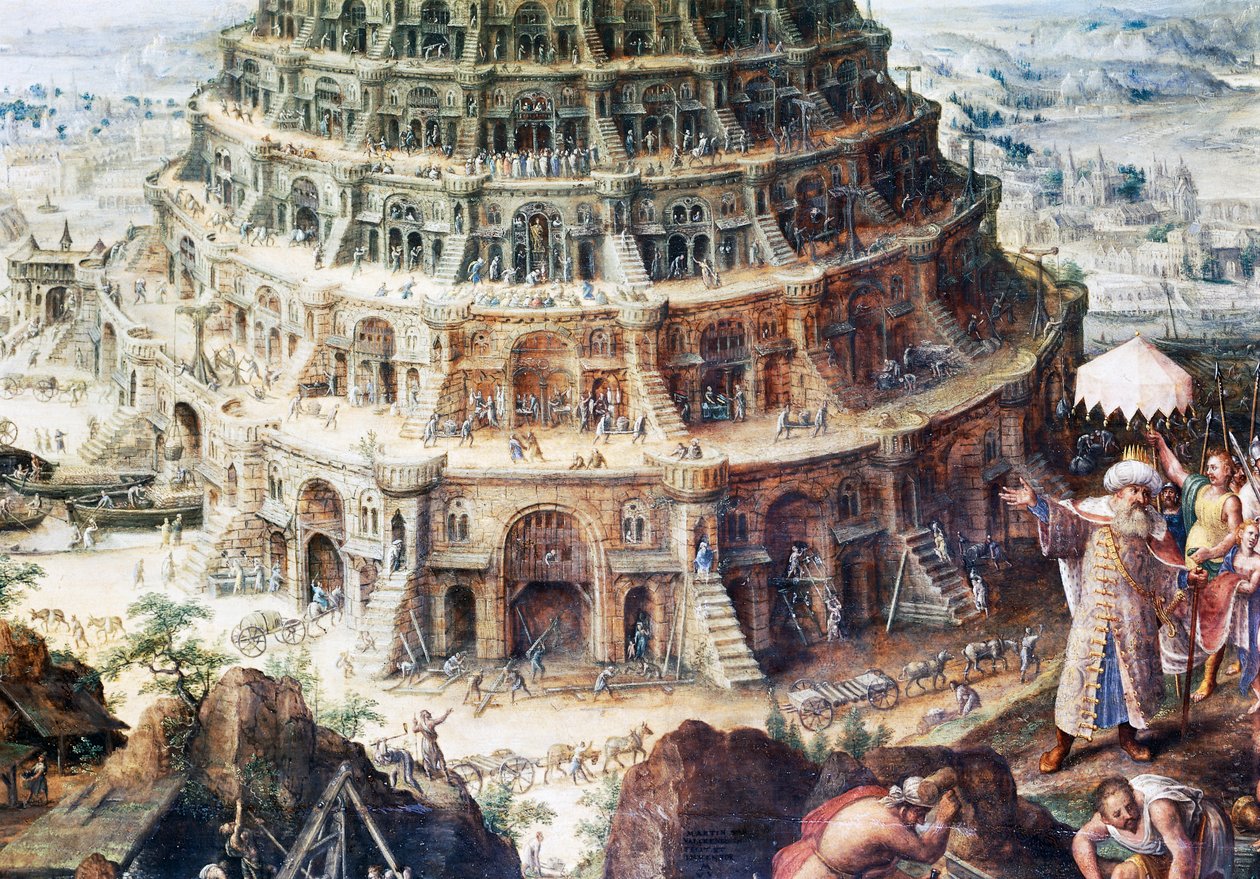 Turm zu Babel (Detail) von Frederick van Valkenborch