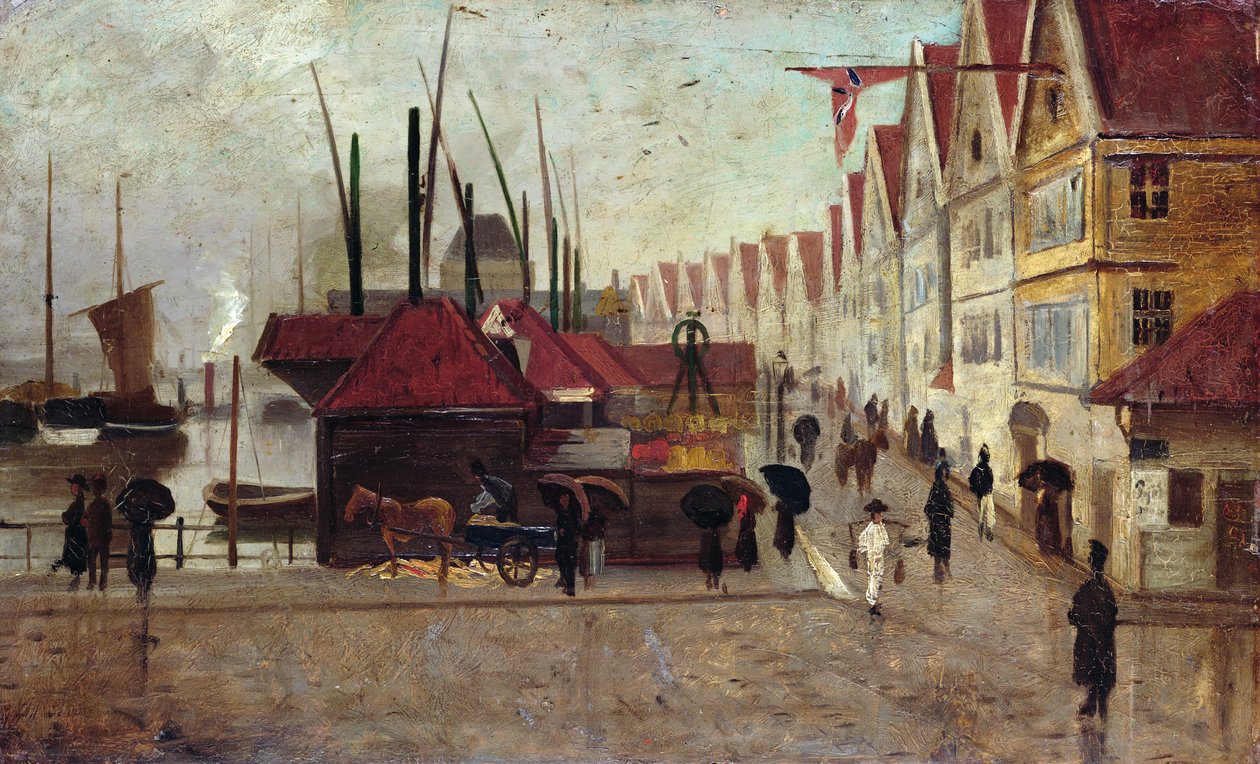 Der Kai in Bergen von Frederik Collett