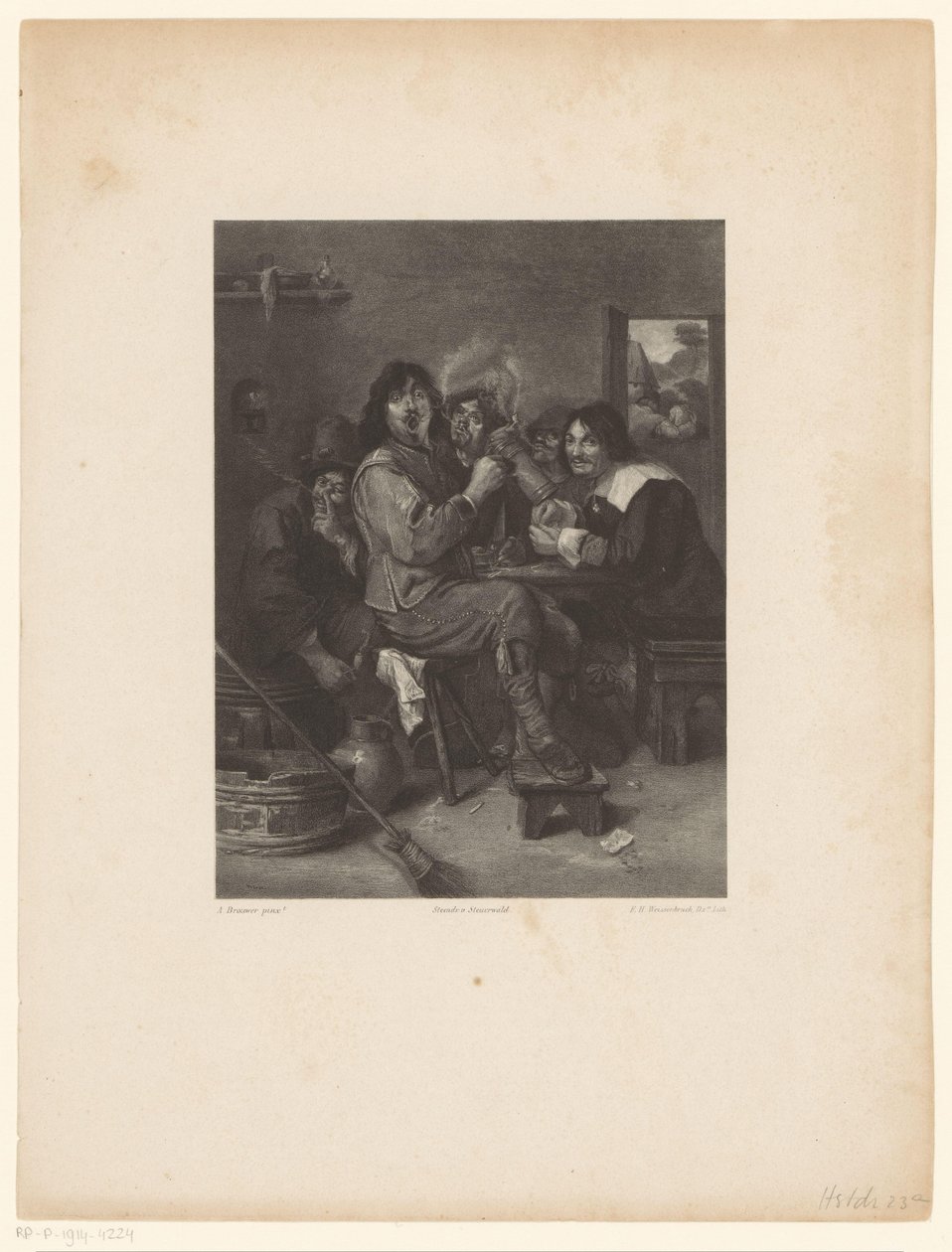 Herbergsinterieur mit Rauchern von Frederik Hendrik Weissenbruch