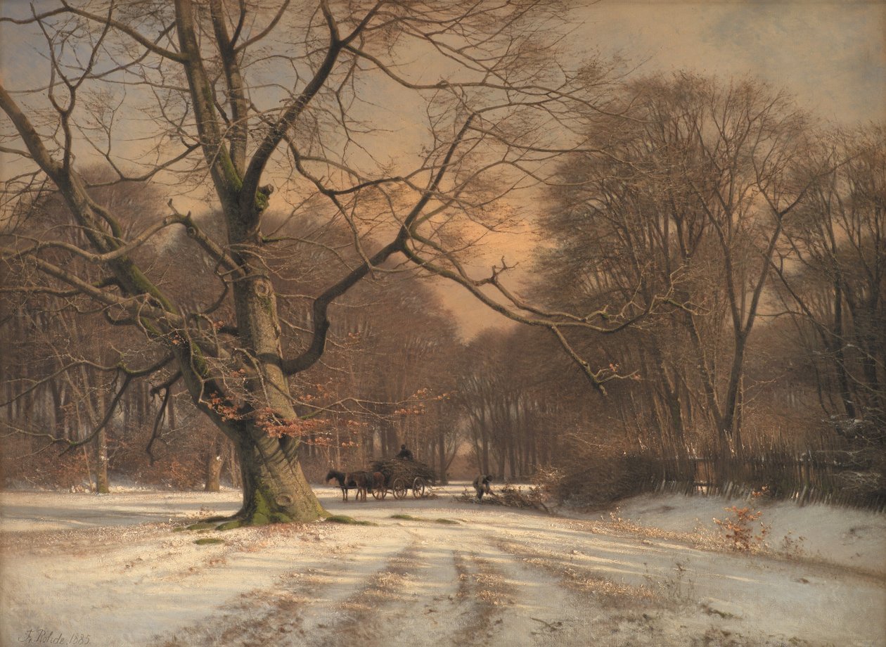 Winterlandschaft. Motiv aus dem Jægersborg Dyrehave von Frederik Rohde