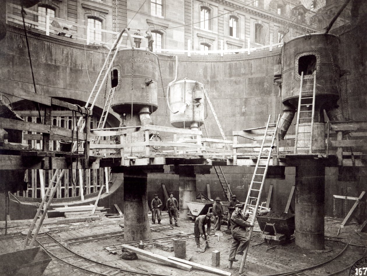 Bau der Metro in Paris, 18. Januar 1907 von French Photographer