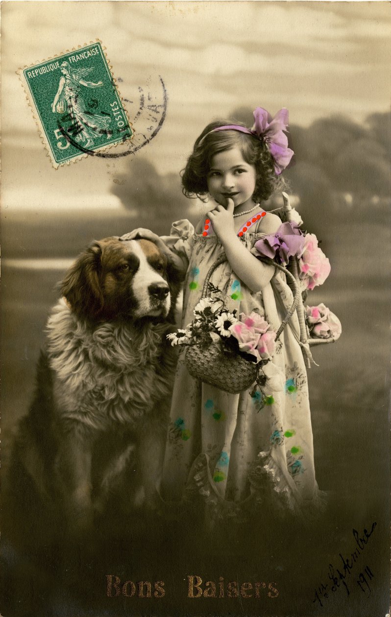 Küsse Postkarte, 1911 von French Photographer